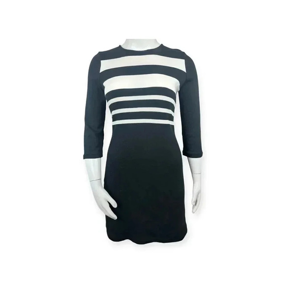 Talbots black dress with white stripes on the top size medium - Picture 2 of 9